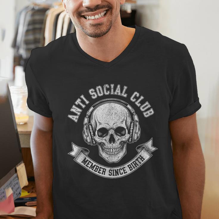 Anti Social Club Official Member Introvert Crest Men's V-Neck T-Shirt Anti Social Club Official Member Introvert Crest Men's V-Neck T-Shirt