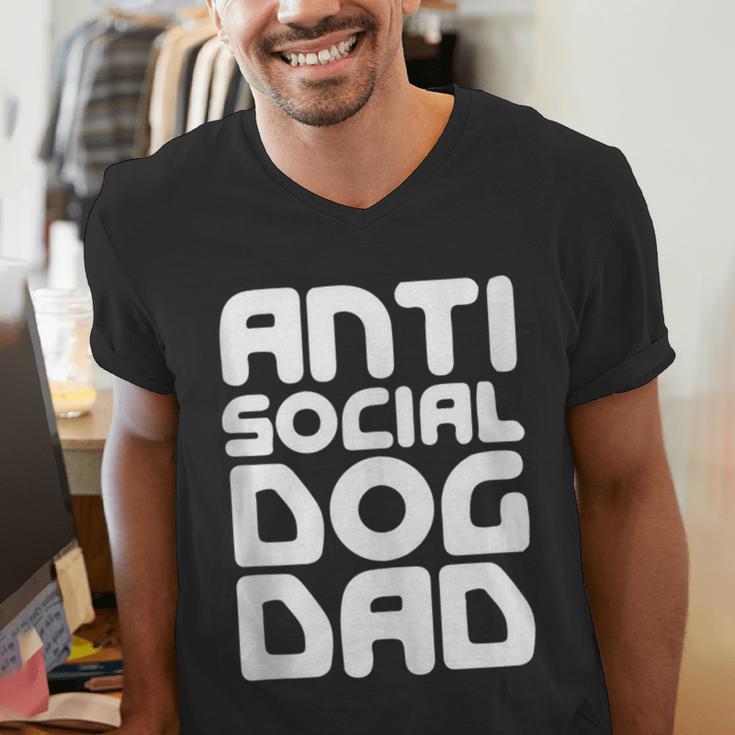 Anti-Social Dog Dad Quote For Anti Social Introvert Persons Men's V-Neck T-Shirt