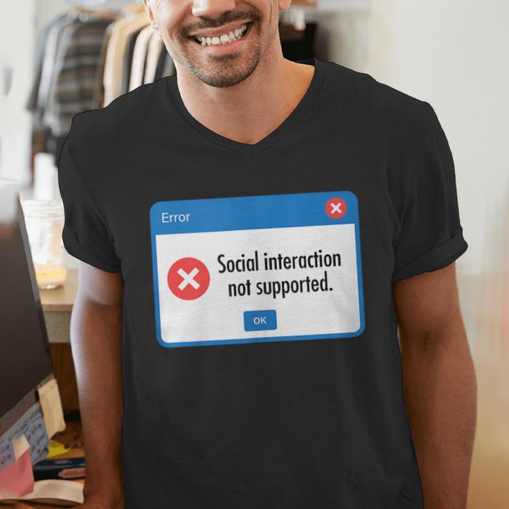 Anti Social Introvert Social Interaction Not Supported Men's V-Neck T-Shirt Anti Social Introvert Social Interaction Not Supported Men's V-Neck T-Shirt