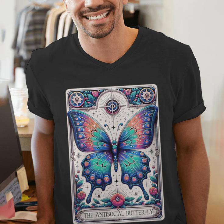 Antisocial Butterfly Introvert Distressed Men's V-Neck T-Shirt Antisocial Butterfly Introvert Distressed Men's V-Neck T-Shirt