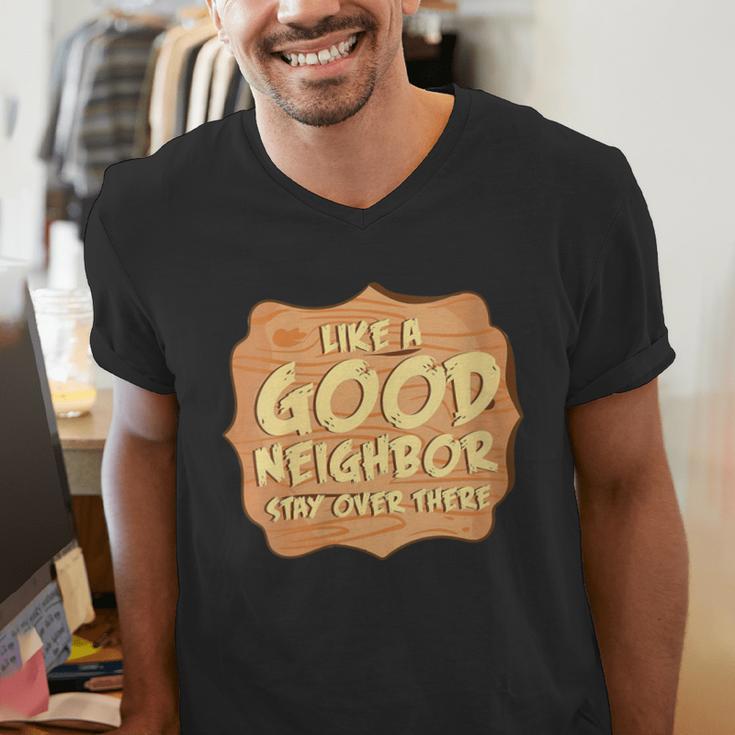 Antisocial Like A Good Neighbor Stay Over There Introvert Men's V-Neck T-Shirt