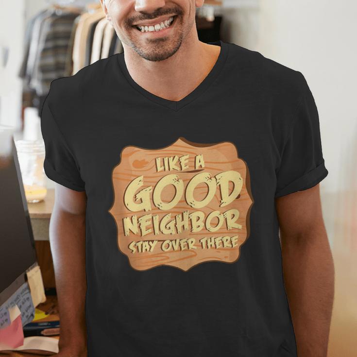 Antisocial Like A Good Neighbor Stay Over There Introvert Men's V-Neck T-Shirt