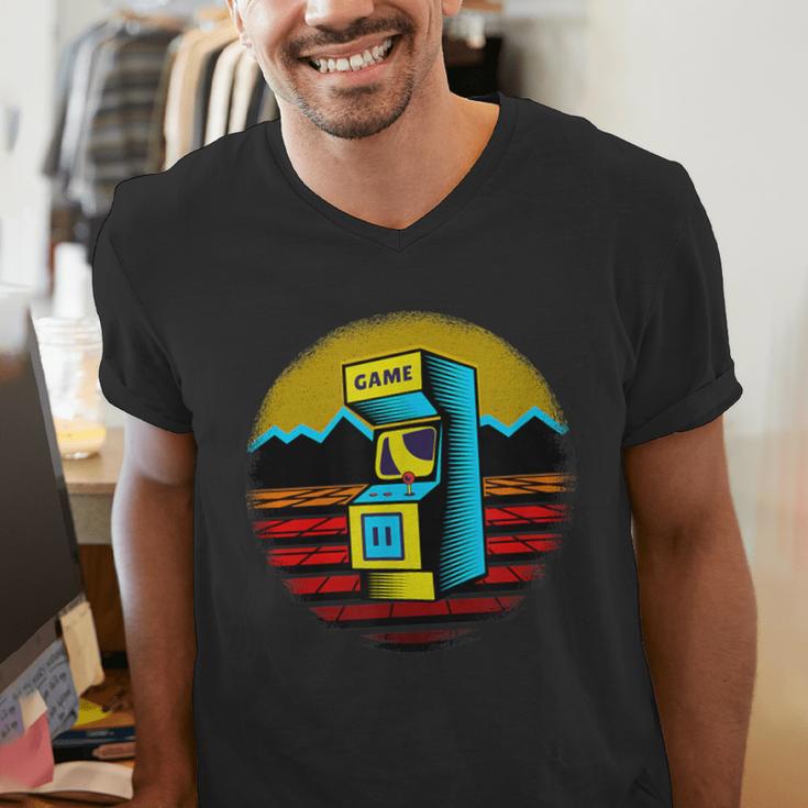Arcade Game Machine Nostalgia Retro Gamer 80s 90s Men's V-Neck T-Shirt