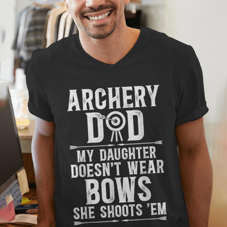 Archery Dad Dad Of An Archer Father Men's V-Neck T-Shirt