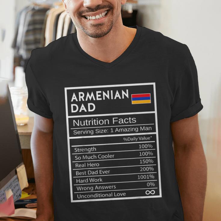 Armenian Dad Nutrition Facts National Pride For Dad Men's V-Neck T-Shirt Armenian Dad Nutrition Facts National Pride For Dad Men's V-Neck T-Shirt