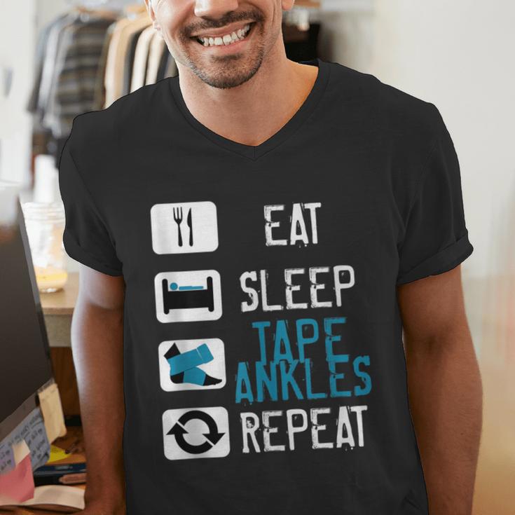 Athletic Trainer Eat Sleep Tape Ankles Graduation Men's V-Neck T-Shirt