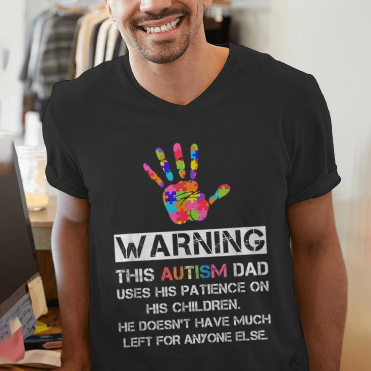Autism Awareness Warning This Autism Dad T-Shirt Men's V-Neck T-Shirt