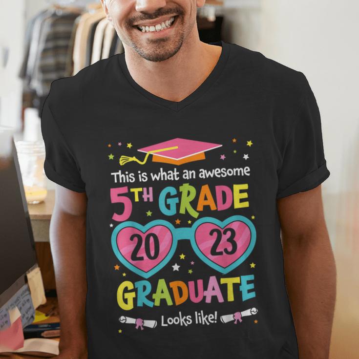 Awesome 5th Grade Graduate Looks Like Class 2023 Graduation Men's V-Neck T-Shirt