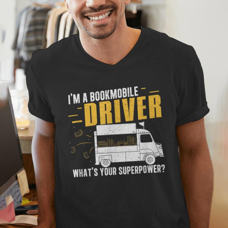 Awesome Bookmobile Driver What's Your Superpower Book Wagon Men's V-Neck T-Shirt