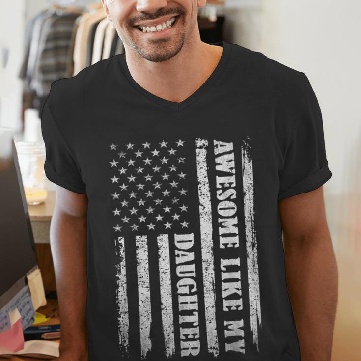 Awesome Like My Daughter Men For Dad Fathers Day Men's V-Neck T-Shirt