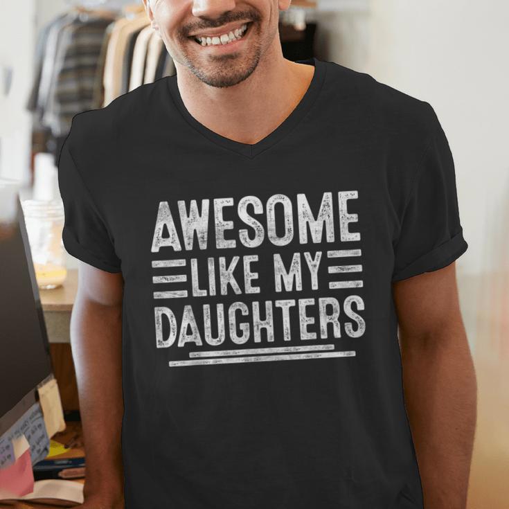 Awesome Like My Daughters Men Fathers Day Birthday Dad Men's V-Neck T-Shirt