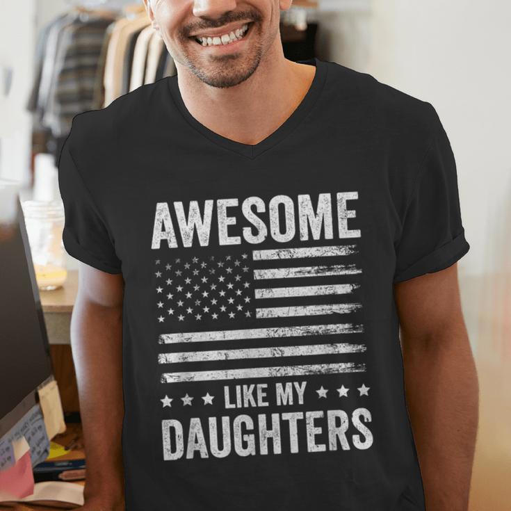 Awesome Like My Daughters Men Fathers Day Dad Men's V-Neck T-Shirt