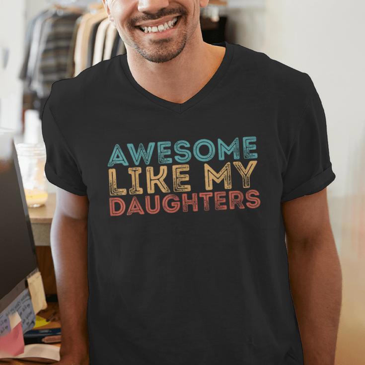 Awesome Like My Daughters Mom Dad Mother's Day Father's Day Men's V-Neck T-Shirt