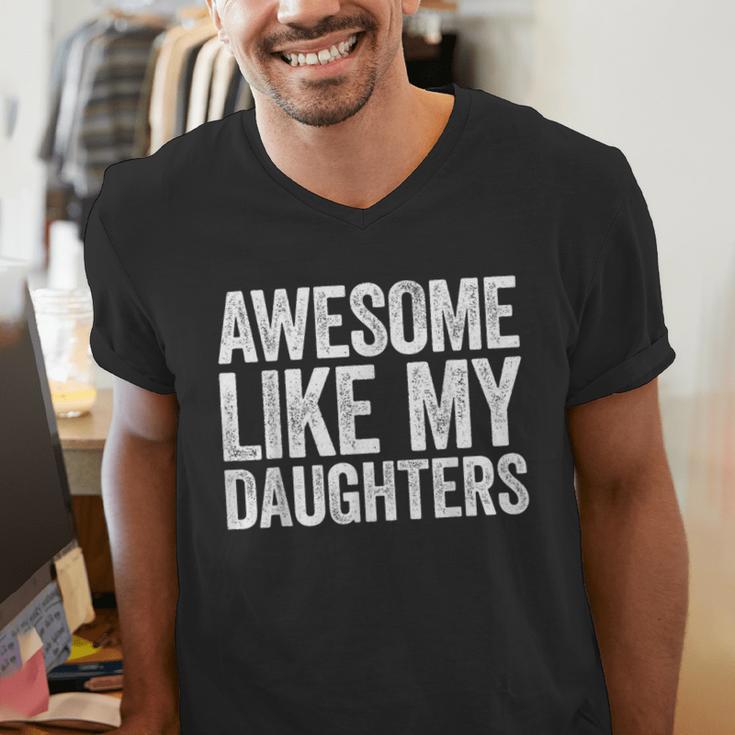 Awesome Like My Daughters Shirt Men Dad Fathers Day Men's V-Neck T-Shirt