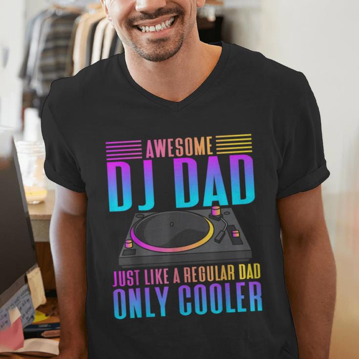 Awesome DJ Dad DJ Music Men's V-Neck T-Shirt