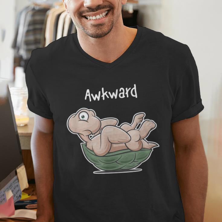 Awkward Turtle Upside Down Witty Comical Introvert Men's V-Neck T-Shirt Awkward Turtle Upside Down Witty Comical Introvert Men's V-Neck T-Shirt