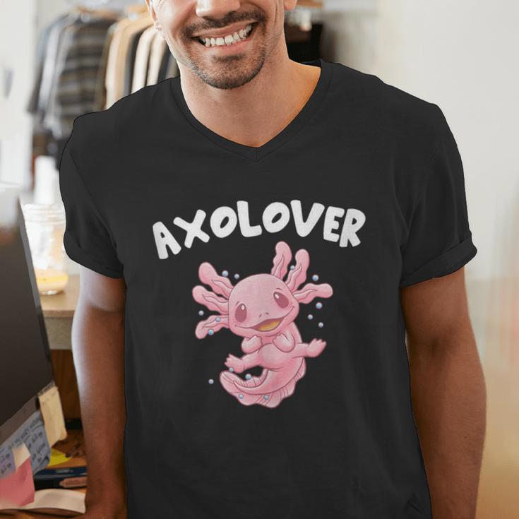Axolovert Axolotl Humor Salamander Introvert Men's V-Neck T-Shirt