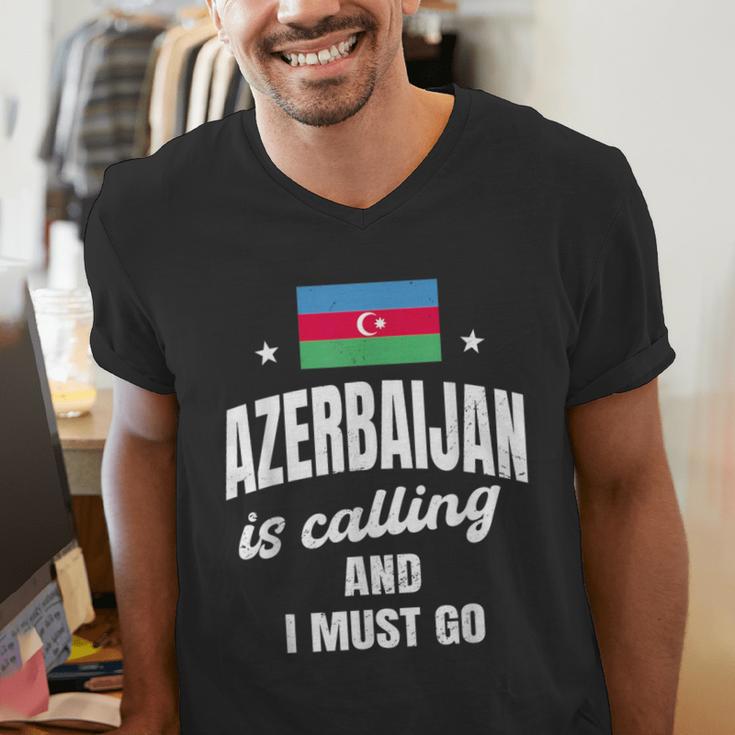 Azerbaijan Lover Saying Azeri Nostalgia Men's V-Neck T-Shirt