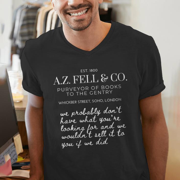 Aziraphale's Bookshop AZ Fell And Co Literary Antiquarian Men's V-Neck T-Shirt