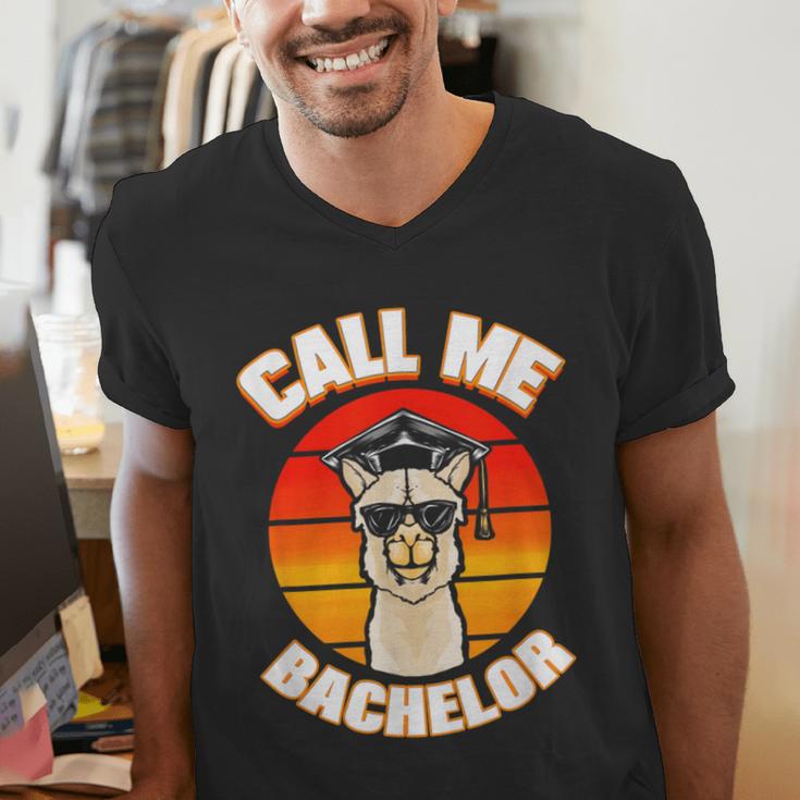 Bachelor Graduation For University Degree Party Llama Men's V-Neck T-Shirt