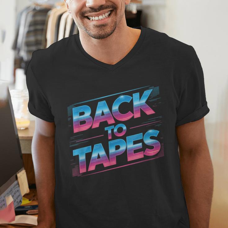 Back To Tapes Retro 80s Cassette Mixtape Nostalgia Men's V-Neck T-Shirt