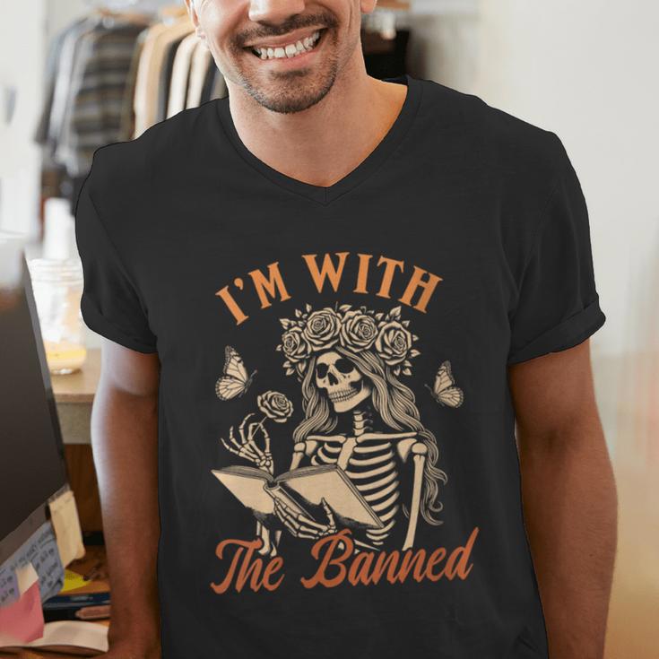 Banned Book Reading Squad Bookish I'm With The Banned Men's V-Neck T-Shirt
