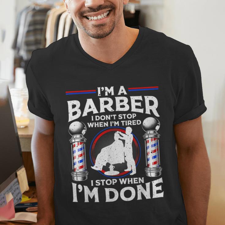 Barber s For Men Dad Hairstyling Humor Quote Small Men's V-Neck T-Shirt