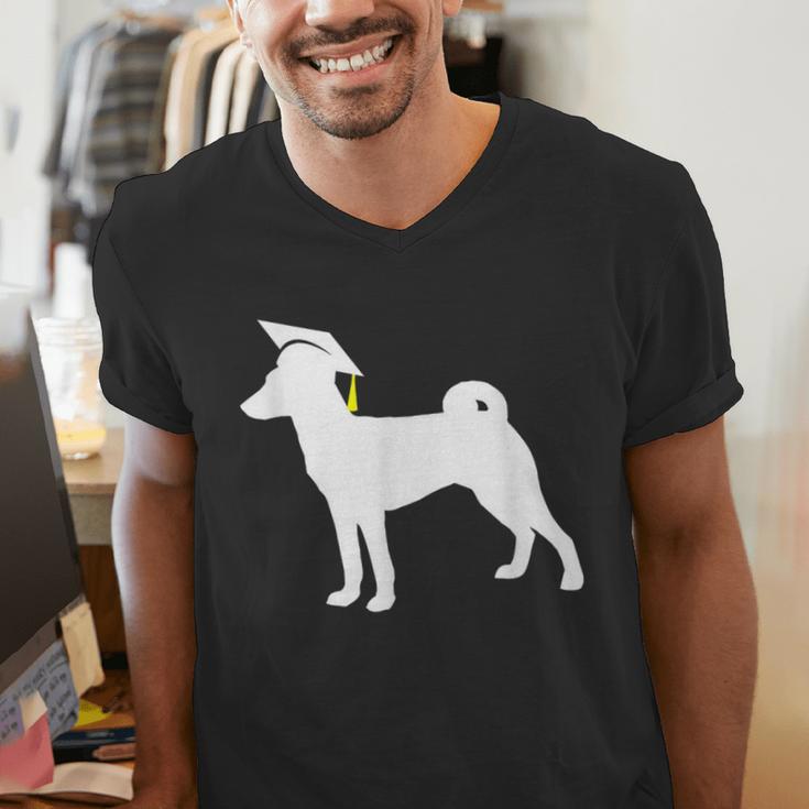 Basenji Graduation Dog Graduate Men's V-Neck T-Shirt