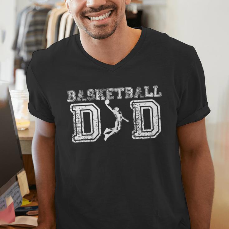 Basketball Dad TShirt Fathers Day For Daddy Papa Father Men's V-Neck T-Shirt Basketball Dad TShirt Fathers Day For Daddy Papa Father Men's V-Neck T-Shirt