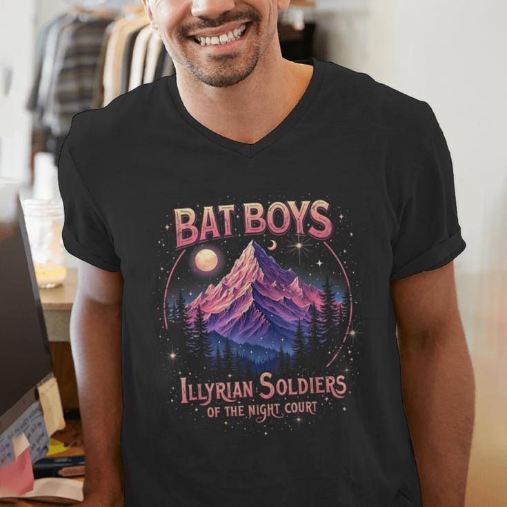 Bat Boys Night Court Mountain Nesta Bookworm ACOSF Bookish Men's V-Neck T-Shirt