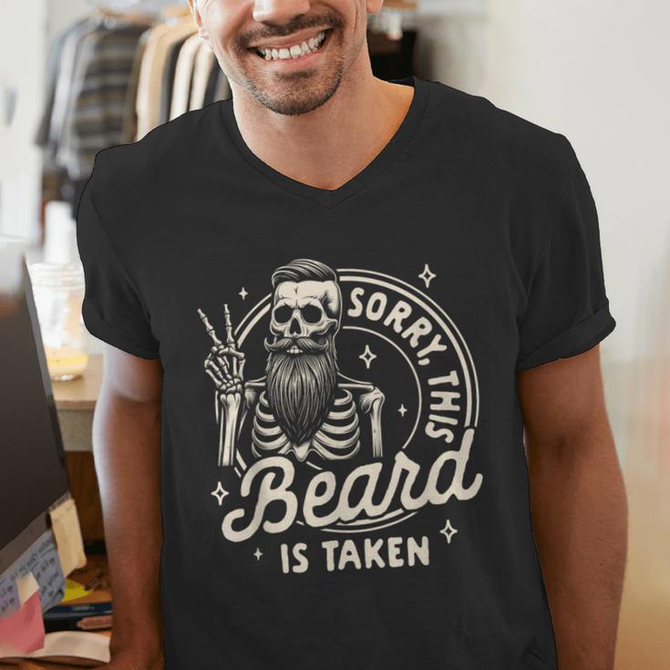 Bearded Dad Daddy Father’s Day Sorry This Beard Is Taken Men's V-Neck T-Shirt