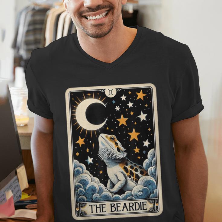 Bearded Dragon Tarot Card Beardie Mom Beardie Dad Men Women Men's V-Neck T-Shirt