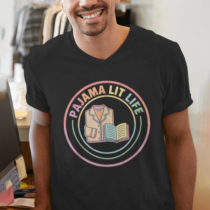 Bedtime Book Lover Reading Pajamas Men's V-Neck T-Shirt