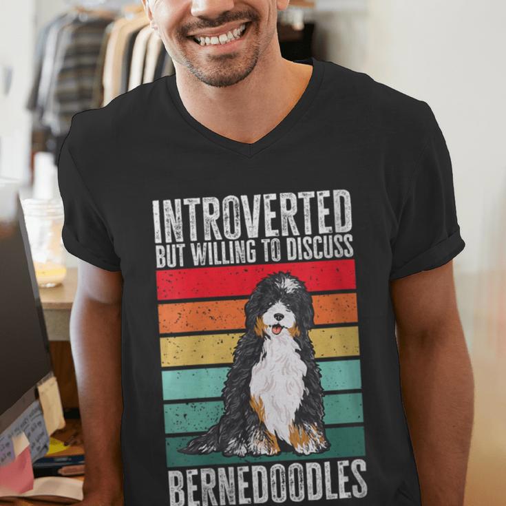 Bernedoodle Dog Introvert Bernedoodle Men's V-Neck T-Shirt Bernedoodle Dog Introvert Bernedoodle Men's V-Neck T-Shirt