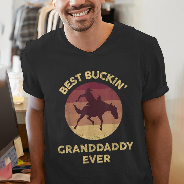 Best Buckin' Granddaddy Western Rodeo Cowboy Bucking Horse Men's V-Neck T-Shirt