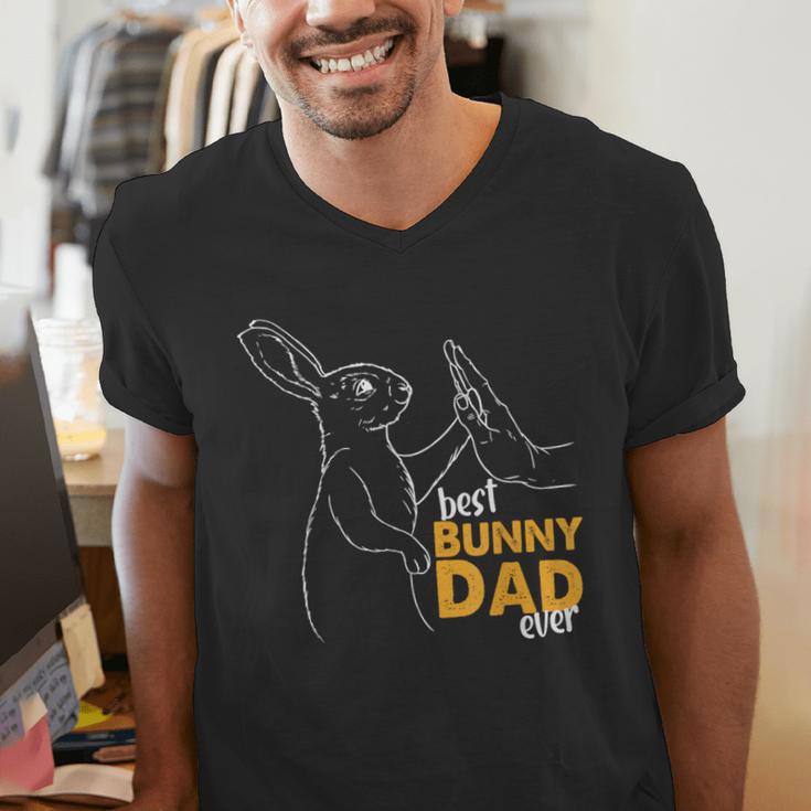 Best Bunny Dad Ever Rabbit Daddy Bunny Father Bunny Men's V-Neck T-Shirt Best Bunny Dad Ever Rabbit Daddy Bunny Father Bunny Men's V-Neck T-Shirt