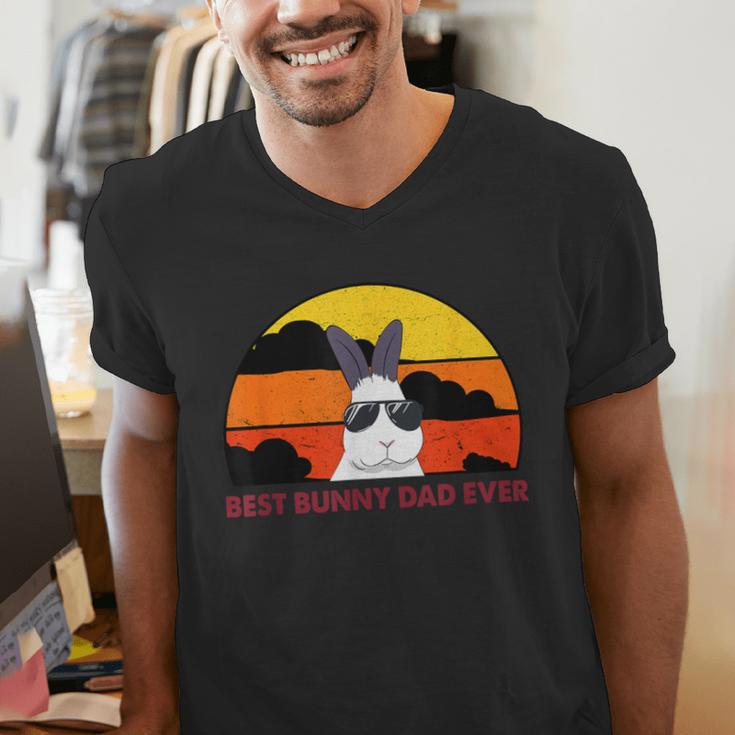 Best Bunny Dad Ever Rabbit Jumper Dad Men's V-Neck T-Shirt