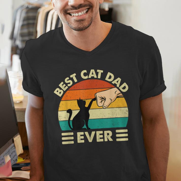 Best Cat Dad Ever Cat Lover Kitten Owner Kitty Men's V-Neck T-Shirt