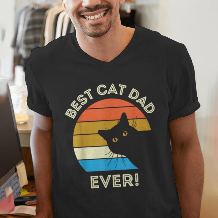 Best Cat Dad Ever Men Men's V-Neck T-Shirt