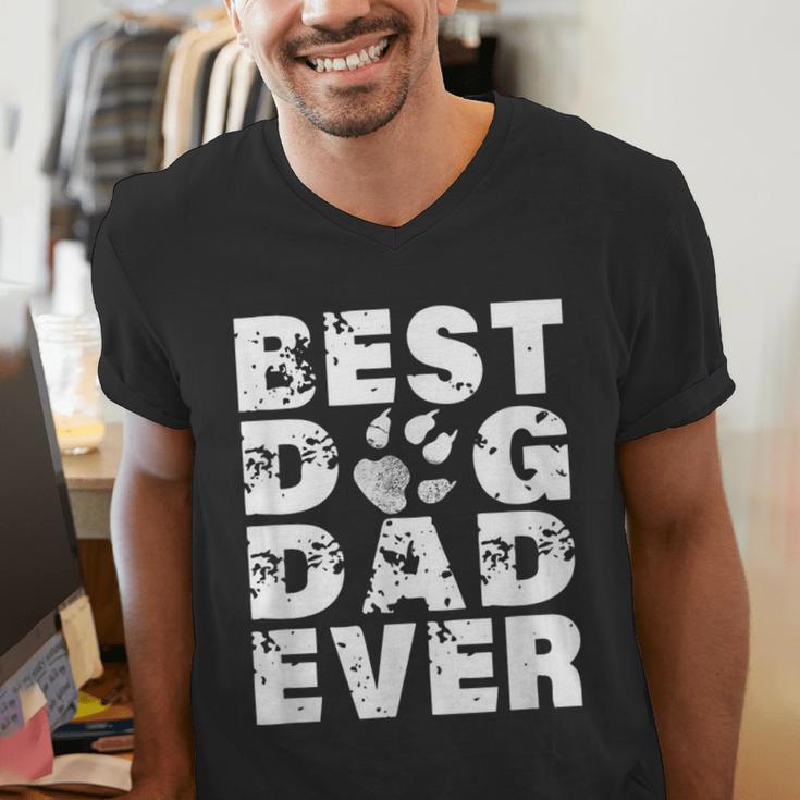 Best Dog Dad Ever Shirt Dog Father Men Women Girls Kids Men's V-Neck T-Shirt
