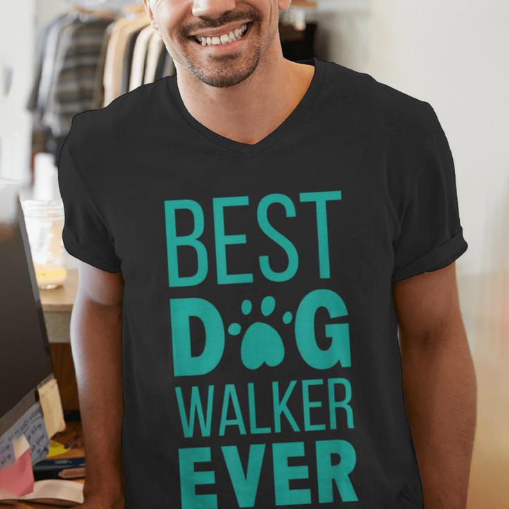 Best Dog Walker Ever Graduation New Shirt Dog Lover Men's V-Neck T-Shirt