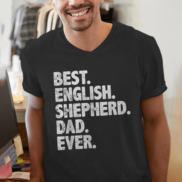 Best English Shepherd Dad Ever Dog Owner Daddy Father's Day Men's V-Neck T-Shirt