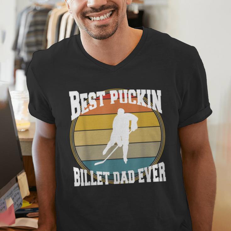 Best Puckin Billet Dad Hockey Men's V-Neck T-Shirt