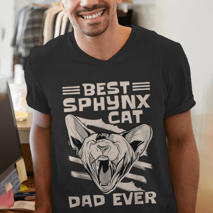 Best Sphynx Cat Dad Ever Apparel For Animal Lover Men Women Men's V-Neck T-Shirt