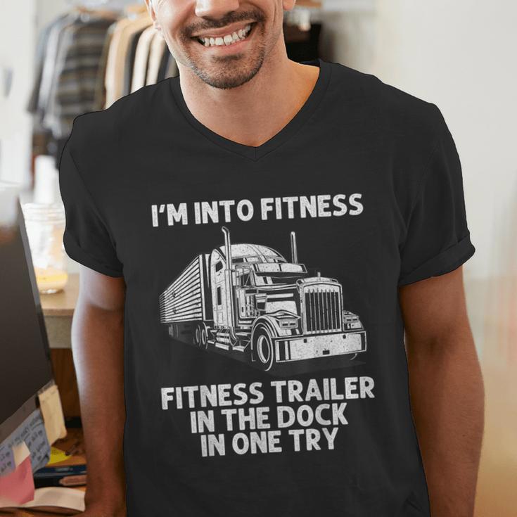 Best Truck Driver Art For Men Dad Women Trucking CDL Trucker Men's V-Neck T-Shirt