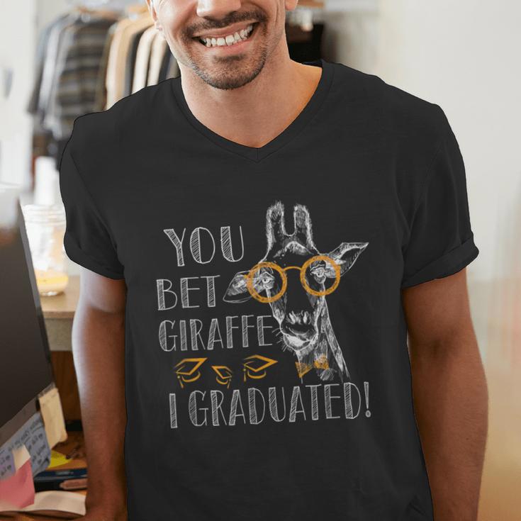 You Bet Giraffe I Graduated Graduation Gift Men's V-Neck T-Shirt