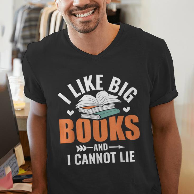 I Like Big Books I Cannot Lie School Librarian Book Lover Men's V-Neck T-Shirt
