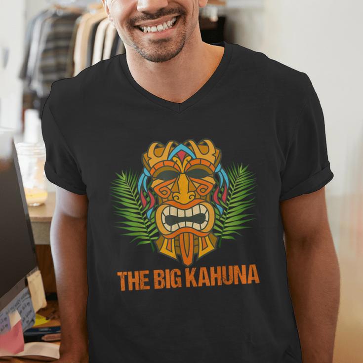 The Big Kahuna Hawaiian Tiki Dad Boss T-Shirt Men's V-Neck T-Shirt