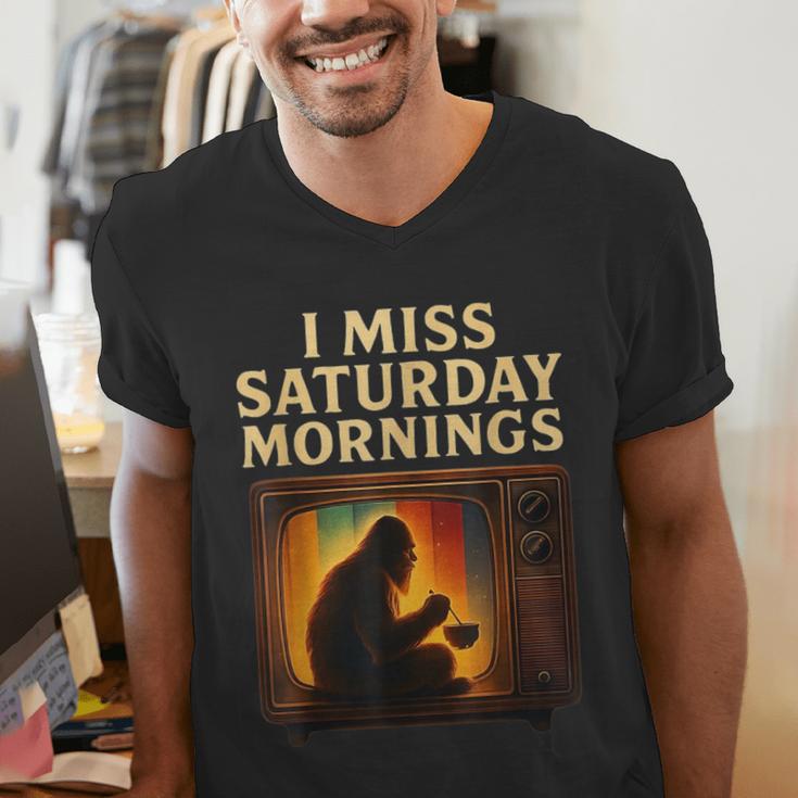 Bigfoot Saturday Morning Nostalgia Men's V-Neck T-Shirt