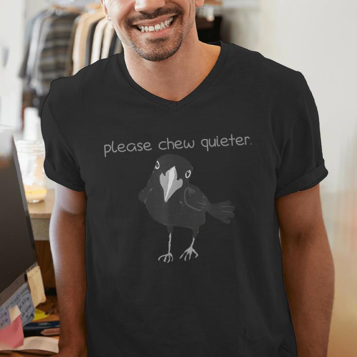 Bird Please Chew Quieter Introvert Quietness Men's V-Neck T-Shirt Bird Please Chew Quieter Introvert Quietness Men's V-Neck T-Shirt